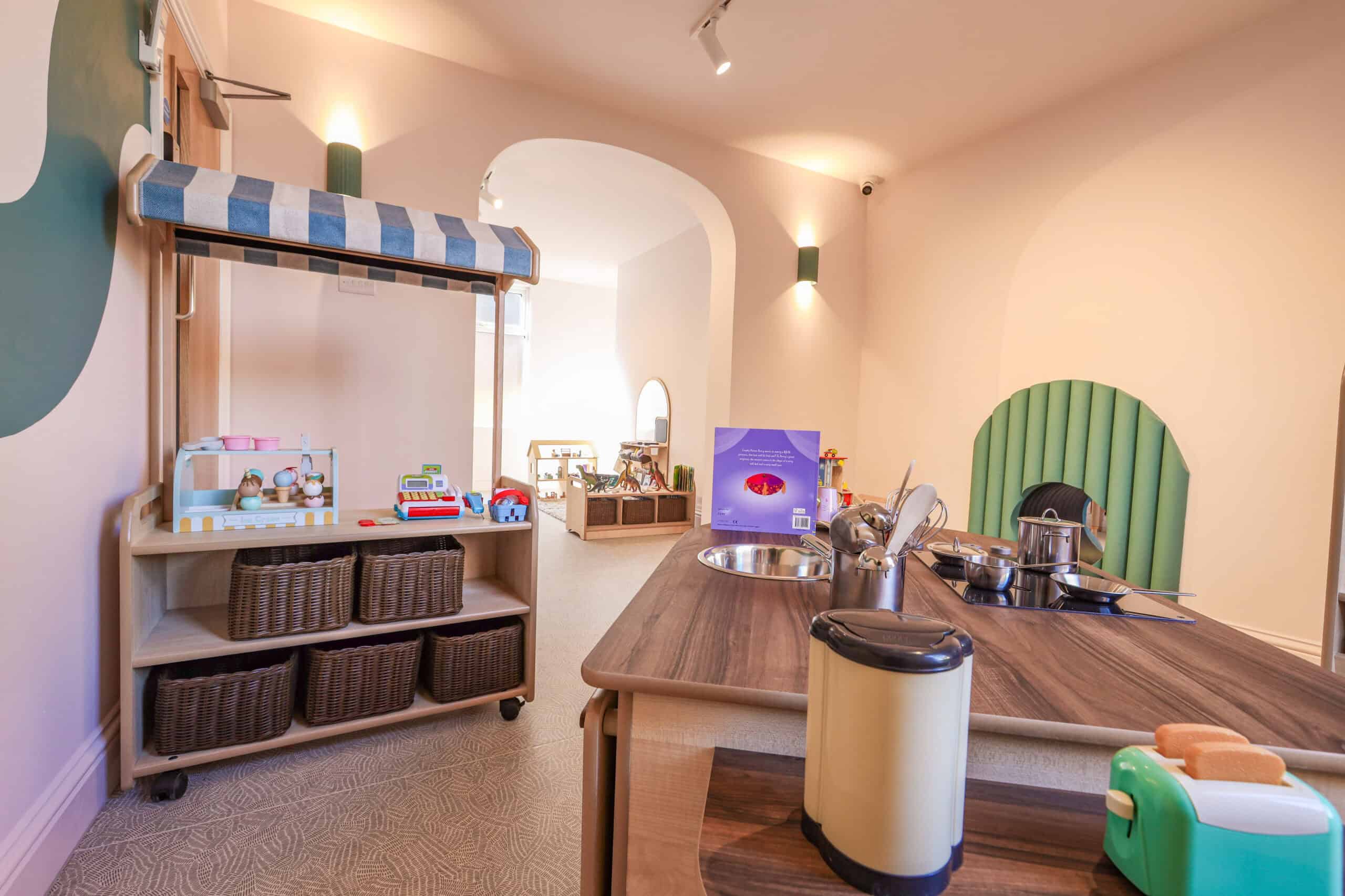 Bright and welcoming indoor play area at Monkey Puzzle Day Nursery Radlett.